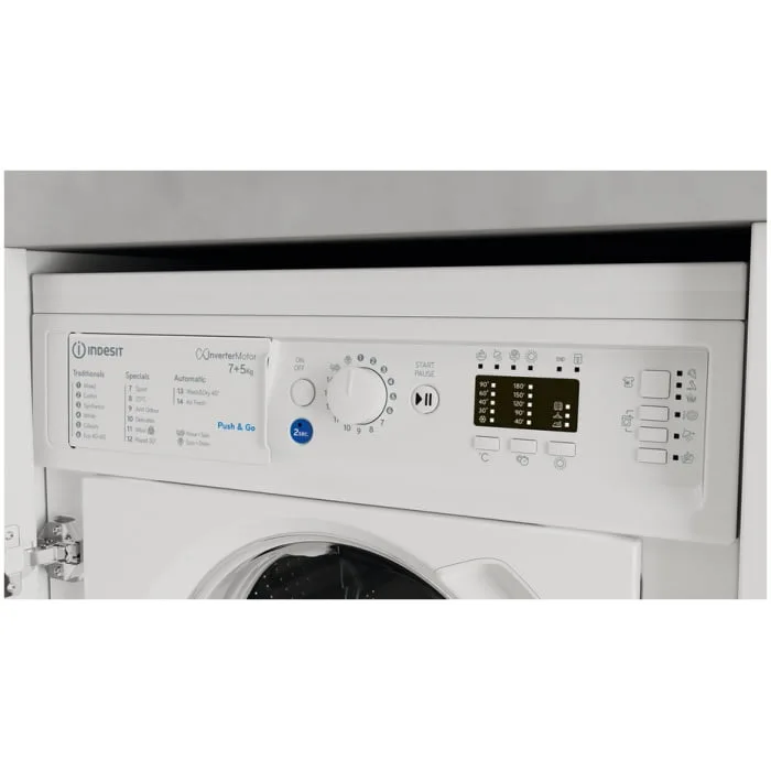 INDESIT BIWDIL75148UK Built-in 7/5KG 1400 Spin washer-dryer - Image 2