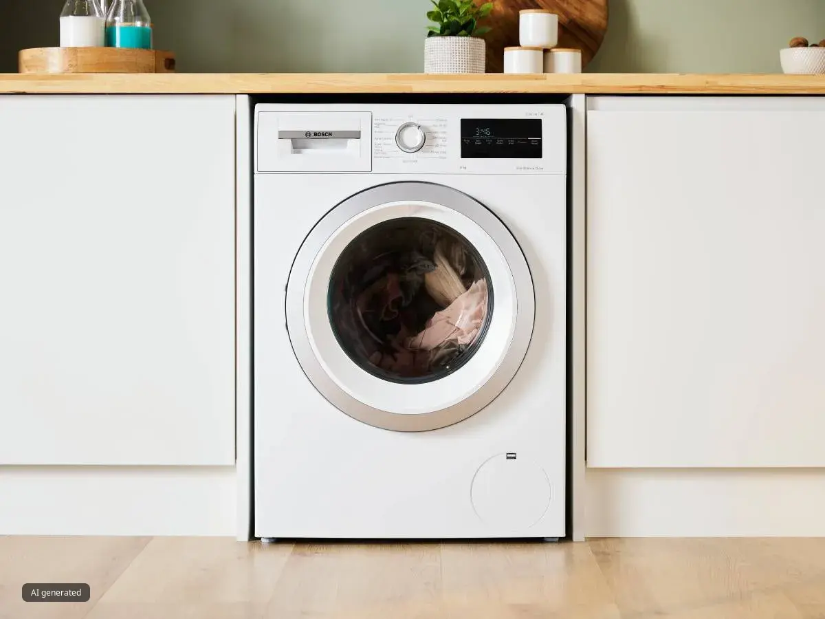 Bosch washing machine in laundry area